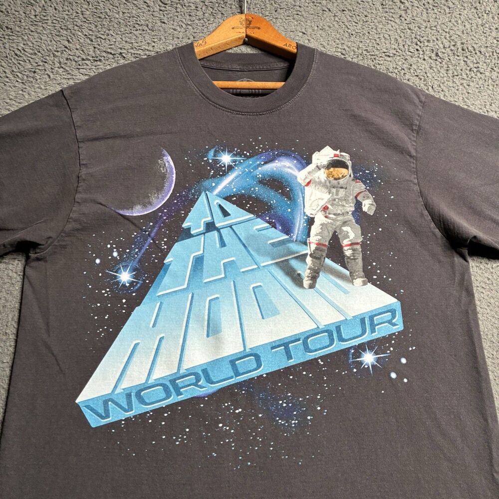 Kid Cudi To The Moon World Tour Shirt Mens Size Small Gray 2022 Hip Hop Hype